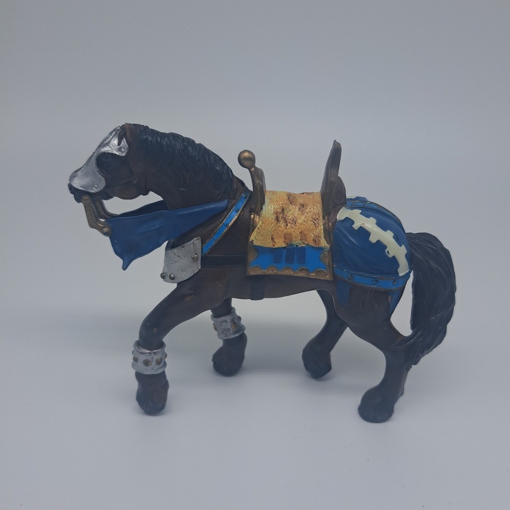 VTG 2006 Papo‎ Black Horse Figure w/ Saddle Western Toy Farm Aniaml PVC